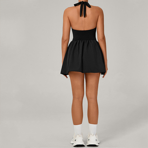 Gaun Tenis Lari Luar Ruangan Wanita dengan Kerah Halter U yang Dalam, Ringan, Terbuat dari Spandex dan Nilon untuk Wanita. - Product Image 2