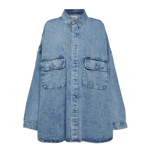 Camicie di <span class=keywords><strong>jeans</strong></span> da <span class=keywords><strong>donna</strong></span> di moda di vendita calda camicie di <span class=keywords><strong>jeans</strong></span> <span class=keywords><strong>oversize</strong></span> magliette di <span class=keywords><strong>jeans</strong></span> a maniche lunghe - Product Image 1