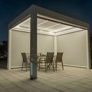 Pérgola OEM con Luz LED, Pérgola Motorizada de Aluminio para Exteriores, Pérgola Bioclimática con Rejillas Ajustables de 3x4m para Jardines y Hoteles - Product Image 4