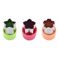 3 Stuks Set Roestvrijstalen Fruit Snijden Ster Plastic Handvat Hartvorm Groente Snijmal Fancy Printing Cookie Cookie Cutter