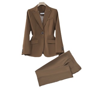 Women's Single <b>Button</b> Slim Fit <b>Suit</b> Set Polyester Worsted Anti-Wrinkle Formal Autumn Long Sleeve Workwear - Product Image 5