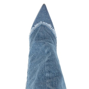 Bottes hautes en jean à talon haut, nouvelle collection 2023, denim, <span class=keywords><strong>au</strong></span>-<span class=keywords><strong>dessus</strong></span> <span class=keywords><strong>du</strong></span> genou, taille 46 pour femmes - Product Image 4