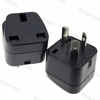 Adaptateur de prise UK vers AU en laiton noir 10A convertisseur Type-G vers Type-I connecteur carré à 3 broches pour les Britanniques vers l'Australie