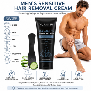 <span class=keywords><strong>Crema</strong></span> <span class=keywords><strong>Depilatoria</strong></span> Suave con Extractos de Plantas, Indolora, para Piel Sensible, para Hombres, Área Púbica, Pecho, Espalda, Brazos, Piernas - Product Image 2