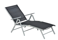 Chaise longue d'extérieur portable en métal durable, nouveau design, dossier réglable 5 positions, pliable, pour plage et hôtel