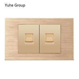 Prise murale multifonction série 118 en aluminium brossé pour TV, LAN, satellite et ordinateur, avec 10A/20A - Product Image 4