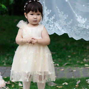 Verano niñas Casual sólido cuello redondo sin mangas malla tutú vestido para niños niñas pequeñas bebé cumpleaños <span class=keywords><strong>fiesta</strong></span> A-line hasta la rodilla - Product Image 5