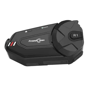 FreedConn R1-Plus мотоцикл видео/аудио рекордер Bluetooth 1000 метров 6 водителей группа внутренней связи шлем гарнитура с поддержкой FM
