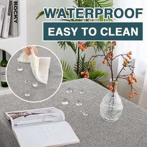Waterproof Wrinkle Resistant <b>Linen</b> Textured <b>Table</b> <b>Cloths</b> Rectangle Customized - Product Image 3
