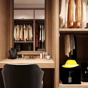 Sistema di Cabina Armadio Personalizzata <span class=keywords><strong>con</strong></span> Scrivania, Armadio <span class=keywords><strong>con</strong></span> Cassetti, Scaffali Aperti, Arredamento Completo per la Casa - Product Image 4