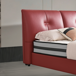 Cama Inteligente de Almacenamiento con Estructura de Acero y Madera de 10cm, <span class=keywords><strong>Tapizada</strong></span> y Suave, Capacidad de Peso de 450KG, Silenciosa, para Dormitorio y Apartamento - Product Image 3