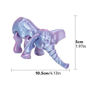 Figurine d'éléphant africain imprimée en 3D avec articulations mobiles, modèle créatif, jouet de collection, ornement artisanal, nouveauté transfrontalière 1:1 - Product Image 1