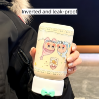 Tasse pour enfants en acier inoxydable avec revêtement céramique, design compact et mignon, facile à transporter, garde les boissons chaudes/froides, affichage LED de la température, cadeau d'affaires