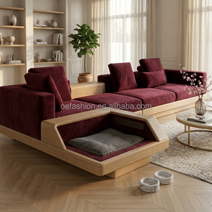 Fornitore FF&E: Divano Modulare di Lusso con Letto Integrato per Animali Domestici, Struttura in Legno Massello per Progetti di Ville e Hotel - Product Image 2