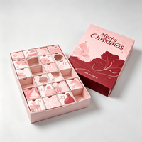 Caja de Embalaje Navideña para Regalos al por Mayor, Cartón Blanco, Materiales Reciclados, Laminación Mate, Autoensamblable, 24 Días de Navidad