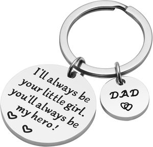 Regalo <span class=keywords><strong>para</strong></span> el Día del Padre y Cumpleaños, Llavero <span class=keywords><strong>para</strong></span> Papá e Hija - <span class=keywords><strong>Siempre</strong></span> Seré Tu Niña Pequeña, Tú <span class=keywords><strong>Siempre</strong></span> Serás Mi Héroe - Metal - Product Image 4