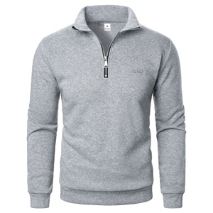 Felpe <span class=keywords><strong>con</strong></span> <span class=keywords><strong>cappuccio</strong></span> da uomo <span class=keywords><strong>taglie</strong></span> <span class=keywords><strong>forti</strong></span>, casual, <span class=keywords><strong>con</strong></span> zip a un quarto, collo alto, tinta unita, vestibilità ampia, in maglia, autunnali - Product Image 2