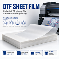 Film de transfert thermique DTF A3 A4 PET, pelable à chaud et à froid, impression personnalisée double face pour imprimante DTF OEM