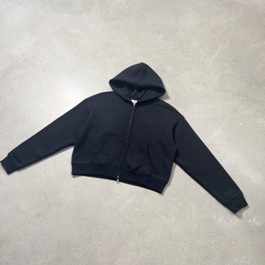 كنزة بغطاء رأس بسحاب كامل فارغة مقاس كبير ، Gsm طباعة نفخة ثقيلة سستة هوديس قطن وزن صندوق مخصص اقتصاص سحاب حتى هوديي - Product Image 3