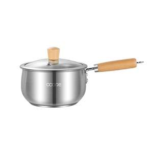 <span class=keywords><strong>Casserole</strong></span> en acier inoxydable 304 avec couvercle, poignée en bois massif, fond triple épaisseur, compatible <span class=keywords><strong>induction</strong></span>, pot à lait et à sauce - Product Image 5