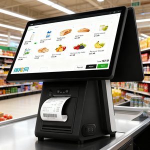 מערכת קופה רושמת משולבת (POS)  למסעדות וקמעונאות עם מדפסת, מסך מגע ומסוף קופה, מערכת <span class=keywords><strong>Windows</strong></span> <span class=keywords><strong>10</strong></span>. - Product Image 1