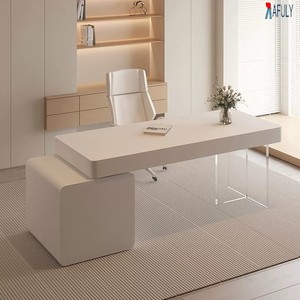 Màu Trắng Tinh Khiết Tối Giản Kem Phong Cách Bàn Cho Nhà Viết Beauty Salon Y Tế Tư Vấn Bảng Với Ngăn Kéo Bàn Máy Tính - Product Image 2