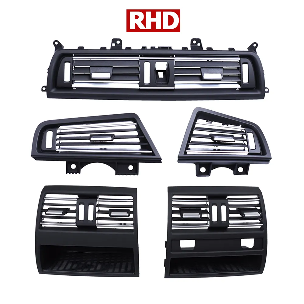 Rhd Lhd Rechter Driver Auto Console Frisse Airconditioning Verchroomde Ac Vent Grille Vervanging Voor Bmw 5 Serie F10 F11 F18