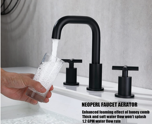 Matte đen 2 xử lý rộng rãi vòi nước phòng tắm thiết kế truyền thống nóng lạnh van pop-up lắp ráp cống cho các trường học bệnh viện sử dụng - Product Image 2