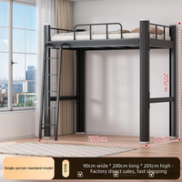 Meubles d'école commerciaux, lit mezzanine en métal robuste avec garde-corps, espace de rangement, design minimaliste moderne, lits pour dortoirs étudiants