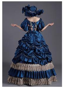 QQ864 Fantasía Medieval Siglo XVIII Mascarada María Antonieta Vestido <span class=keywords><strong>Barroco</strong></span> Mascarada Traje histórico Vestidos victorianos - Product Image 3