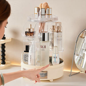 Boîte de maquillage de bureau de grande capacité Design classique Nouveaux cosmétiques rotatifs <span class=keywords><strong>Rangement</strong></span> <span class=keywords><strong>Rouge</strong></span> à lèvres Crayon à sourcils Coiffeuse <span class=keywords><strong>Rangement</strong></span> - Product Image 4