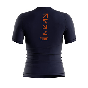 Short Sleeve <b>Rashguard</b> Men Silicone Hem Grip Tight Fit Sweat Wicking Anti-Shrinkage for MMA <b>BJJ</b> Training - Product Image 4