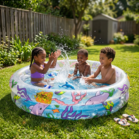Piscine gonflable ronde pour enfants avec motif corail, expédition depuis l'usine chinoise, piscine corail pour enfants, bébés et jeunes enfants.