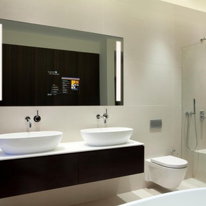 Miroir intelligent LED à découpe personnalisée au design tendance pour salles de bain - Product Image 5