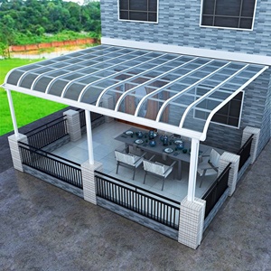Tettoia Moderna <span class=keywords><strong>per</strong></span> Patio/Balcone <span class=keywords><strong>in</strong></span> <span class=keywords><strong>Policarbonato</strong></span> con Telaio <span class=keywords><strong>in</strong></span> Lega di Alluminio Impermeabile - Product Image 5