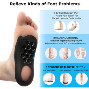 Plantaire Fasciitis Hoge Bogen Inlegzolen Boogsteun Orthetica Schoeninzetstukken Verlichting Voetpijn Platvoeten X/O Beencorrectie - Product Image 2