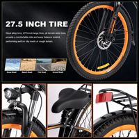 Vélo électrique KUGOO V3 pour adultes, 48V 350W 13Ah, longue autonomie, pneus larges, vélo électrique avec moteur et double jante, vélo de montagne