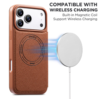 Étui de téléphone pour iPhone 18 Pro Max avec recharge sans fil, porte-cartes, support, portefeuille, boucle magnétique, simili cuir, compatible avec les modèles 17 Air, 16, 15, 14, 13