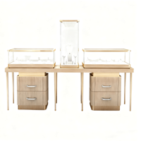 Schmuck gehärtetes Glas Vitrine Display Fabrik Herstellung Einzelhandel Display Zähler Schmuck Benutzer definierte Luxus LED Schmuck Zähler