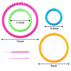 Set per maglieria fai da te con telaio a 4 colori, macchina per maglieria a forma di castello per principianti, strumenti per artigianato - Product Image 5