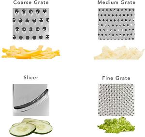 9 Inch Stainless Steel Soft Handle <strong>Parmesan</strong> <strong>Cheese</strong> <strong>Grater</strong> with Container 4 Sided Kitchen Shredder for Vegetables and Carrots - Product Image 6