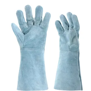 Wholesale China Supplier Long Cowhide Gloves Handling Machinery Protection Machine Operators