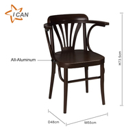 Chaise en bois courbé Thonet en aluminium de style chinois pour meubles commerciaux