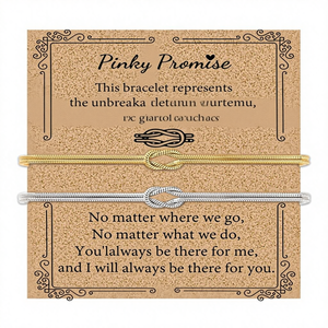 Braccialetti Abbinati per Coppie Nodo dell'Amore Promessa d'Infanzia Compagni di Cuore Amicizia Infinito in Kevlar e Pietra Naturale - Product Image 1