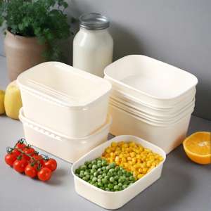 Tazones de Papel para Almuerzo con Impresión Personalizada, Redondos y Rectangulares, Desechables, de 25oz y 50oz, Tazones para Sopa, Tazones de Papel Kraft para Ensalada con Tapa - Product Image 2