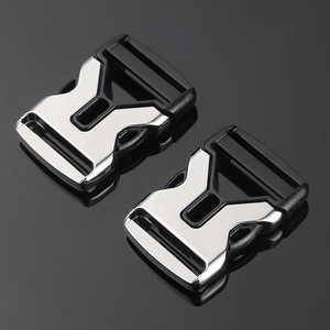 Hebilla de Doble Punta Jiuyuan de Aleación de Zinc, Plateada y Negra, Ajustable, para Accesorios de Bolsos - Product Image 1