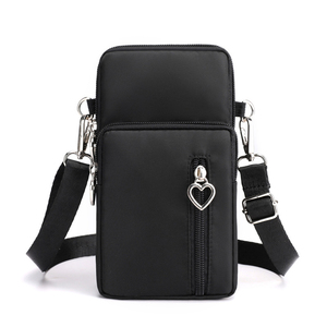 Sac de téléphone portable en nylon de haute qualité bandoulière multi-poches sac étui de téléphone portable pour femmes avec trou pour écouteurs - Product Image 2