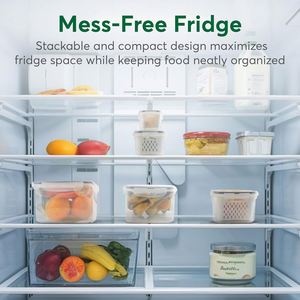 Freshness Preservation Rectangle Detachable Fruit Vegetable Crisper Draining <b>Refrigerator</b> Handle Storage Box Plastic Food - Product Image 2