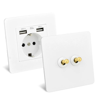 Toggle אור מתג זהב מנוף קיר שקע חשמל עם USB בציר רטרו שקעי חשמל מתגי קיר שקעי תקעים לבן