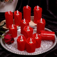 Bougie LED sans flamme créative en plastique, Noël, Halloween, Diwali, anniversaire, mariage, fête, bougies rondes en forme de pilier, décoration de la maison